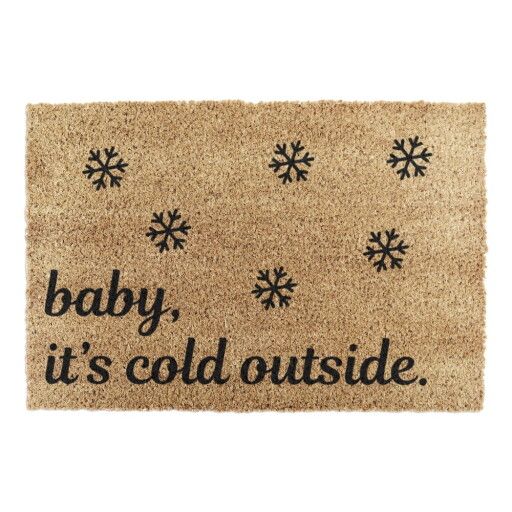 Covoraș de intrare din fibre de nucă de cocos 40x60 cm cu model de Crăciun Baby It's Cold Outside – Artsy Doormats