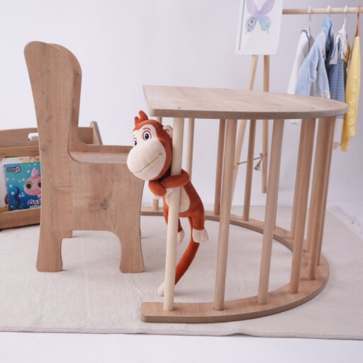 Triunghi de catarare Pikler, Bambini, Sincap, 33x33x33 cm, MDF , Maro