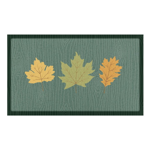 Covoraș de intrare 40x70 cm Autumn Leaves on Green – Artsy Doormats
