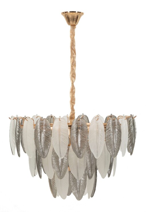 Lustra Leafy, Mauro Ferretti, 9 x E14, 20W, 60x40 cm, sticla/fier, multicolor