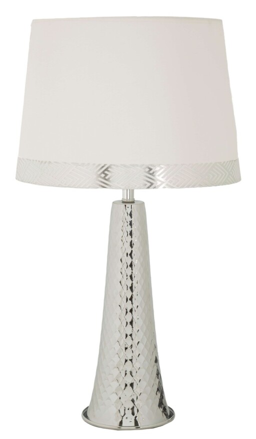 Lampa de masa Tower, Mauro Ferretti, 1 x E27, 40W, 30x30x54 cm, fier, argintiu/alb