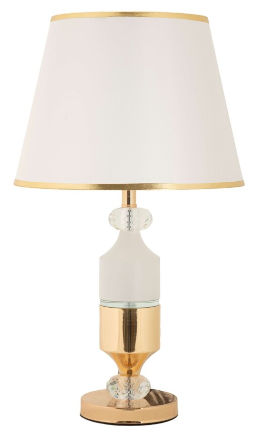 Lampa de masa Gipsy, Mauro Ferretti, 1 x E27, 40W, 30x30x52 cm, fier, auriu/alb