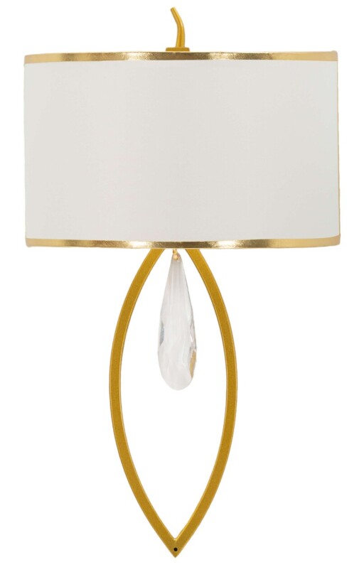 Aplica de perete Vienna, Mauro Ferretti, 1 x E14, 20W, 16x15x50 cm, fier, auriu/alb