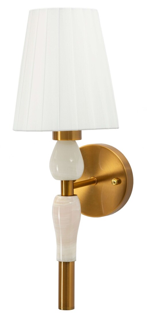 Aplica de perete Budapest, Mauro Ferretti, 1 x E14, 20W, 16x20x46 cm, fier, auriu/alb