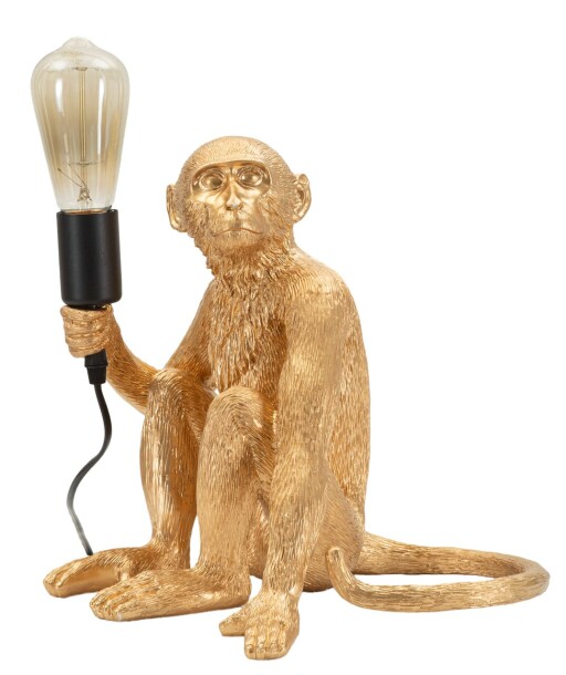 Lampa de masa Monkey Sitting, Mauro Ferretti, 1 x E27, 40W, 33x33x32 cm, polirasina, auriu