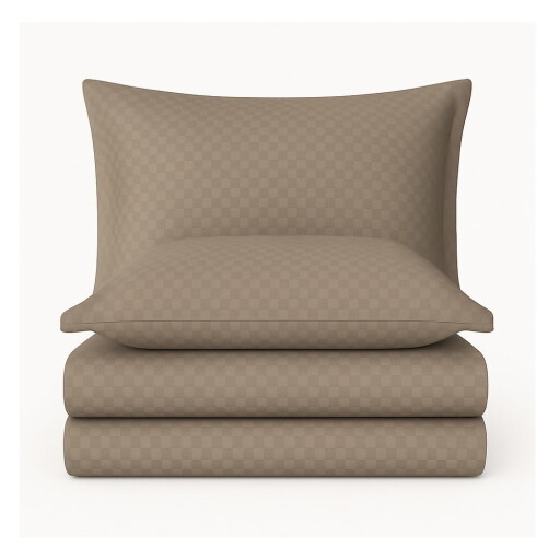 Lenjerie de pat maro din bumbac ranforcé pentru pat de o persoană 140x200 cm Checkered – Mila Home Luxury