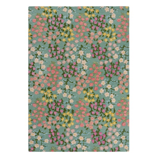Covor verde mentă țesut manual din lână 160x230 cm Emilia Floral – Flair Rugs