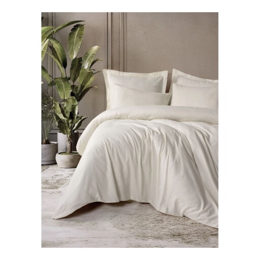 Lenjerie de pat bej din bumbac ranforcé pentru pat dublu, extinsă 240x220 cm Checkered – Mila Home Luxury