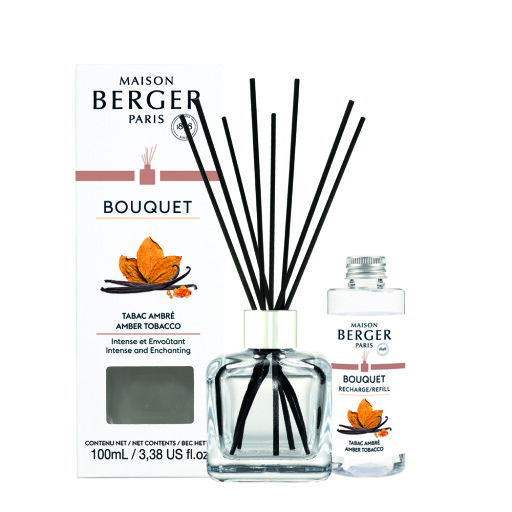 Difuzor parfum camera Maison Berger Ice Cube cu parfum Tabac Ambre 100ml