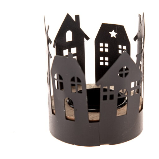 Sfeșnic din metal cu model de Crăciun Houses – Dakls