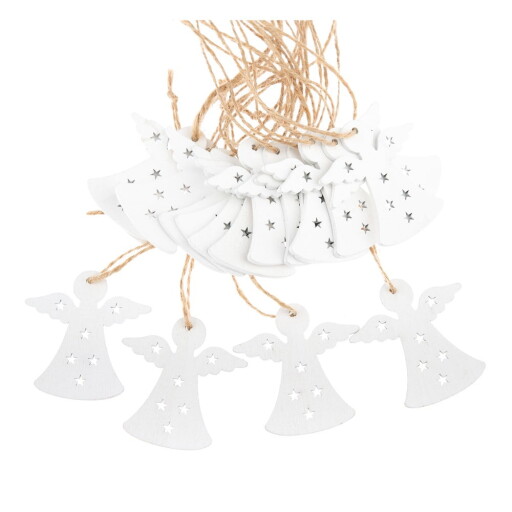 Ornamente de Crăciun 18 buc. din lemn 5 cm Angels – Dakls