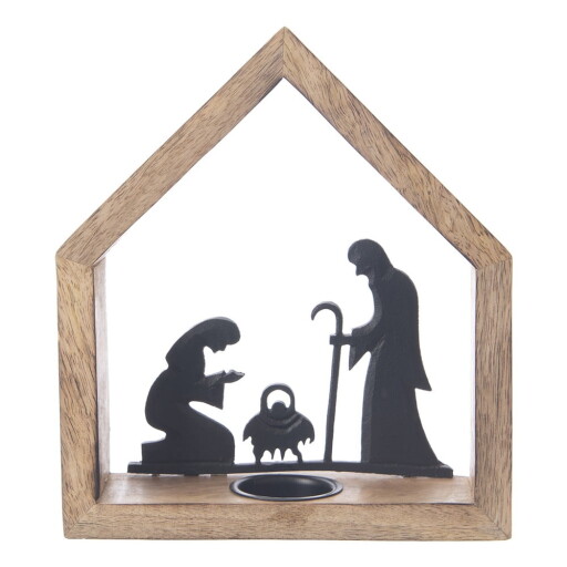 Sfeșnic din lemn cu model de Crăciun – Dakls