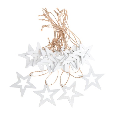 Ornamente de Crăciun 18 buc. din lemn 5 cm Stars – Dakls
