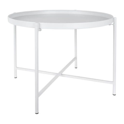 Măsuță de cafea albă rotundă din metal ø 50 cm Meseta – Leitmotiv