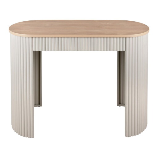 Masă consolă bej din metal 40x100 cm Estriado – Leitmotiv