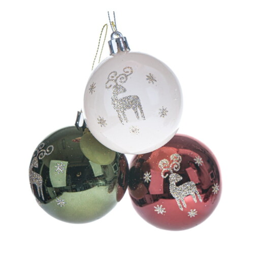 Globuri de Crăciun 3 buc. din plastic ø 6 cm – Dakls