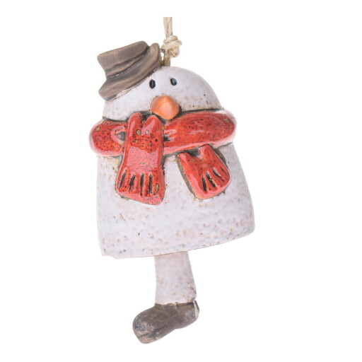 Ornament de Crăciun din ceramică 10 cm Snowman – Dakls