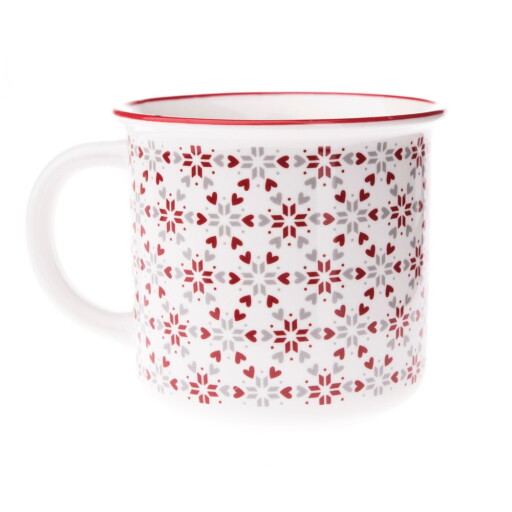 Cană albă din porțelan 380 ml cu model de Crăciun – Dakls
