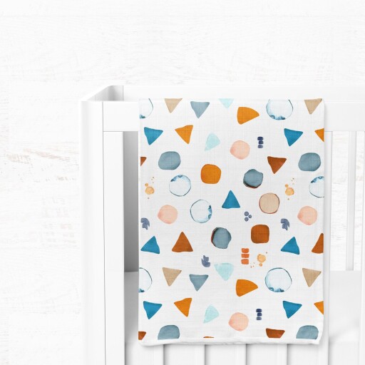 Patura bebelusi, L&#039;essentiel Maison, Geo, Galben / Albastru / Portocaliu