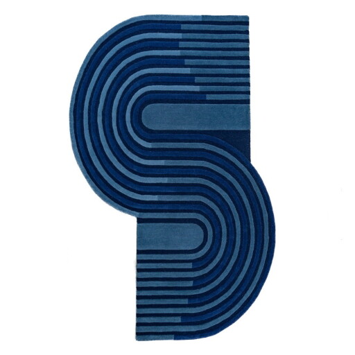 Covor albastru închis țesut manual din lână 120x180 cm Conway Retro – Flair Rugs