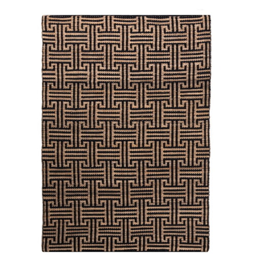 Covor negru-în culoare naturală țesut manual din amestec de iută 120x170 cm Meander Jute – Flair Rugs