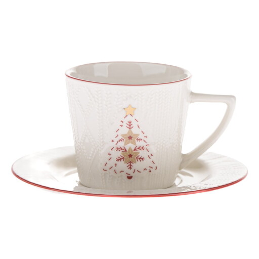 Ceașcă albă din porțelan 110 ml cu model de Crăciun Xmas Tree – Dakls