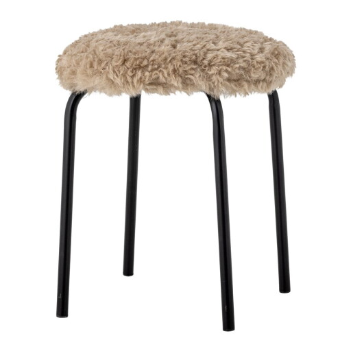 Scaun tip taburet bej stivuibil din metal Linard – Bloomingville