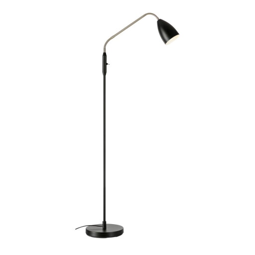 Lampadar negru LED cu intensitate reglabilă cu abajur din metal (înălțime 140 cm) Patro – Markslöjd