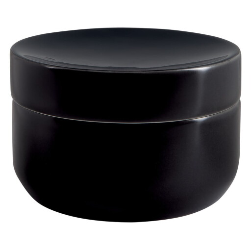 Organizator de baie negru pentru dischete demachiante, din ceramică Jaro – Spirella