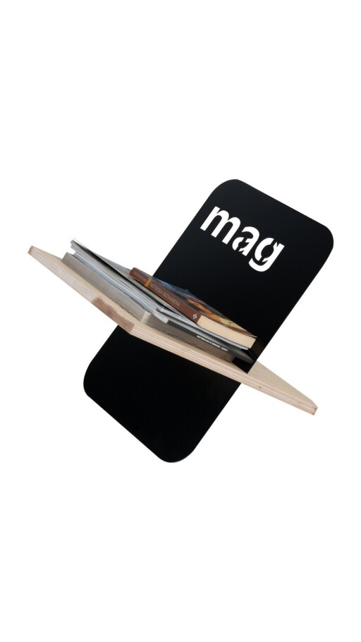 Suport reviste, Valovi, Vemag, 40x34x36 cm, Textil, Negru