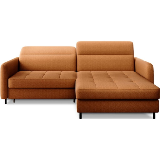 Colțar galben extensibil/cu spațiu de depozitare cu tapițerie din catifea (cu colț pe partea dreaptă/cu șezlong) Gomsi – ELTAP