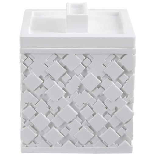 Organizator de baie alb pentru dischete demachiante, din polirășină Agda – Spirella