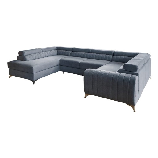 Colțar albastru extensibil/cu spațiu de depozitare (cu colț pe partea stângă/în formă de "U") Louis – ELTAP