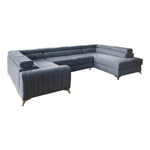 Colțar albastru extensibil/cu spațiu de depozitare (cu colț pe partea dreaptă/în formă de "U") Louis – ELTAP