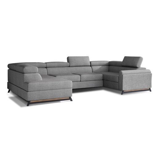 Colțar gri deschis extensibil/cu spațiu de depozitare (cu colț pe partea stângă/în formă de "U") Escada – ELTAP