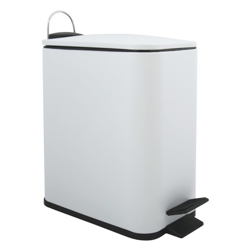 Coș de gunoi alb mat cu pedală din oțel 5 l Erik – Spirella