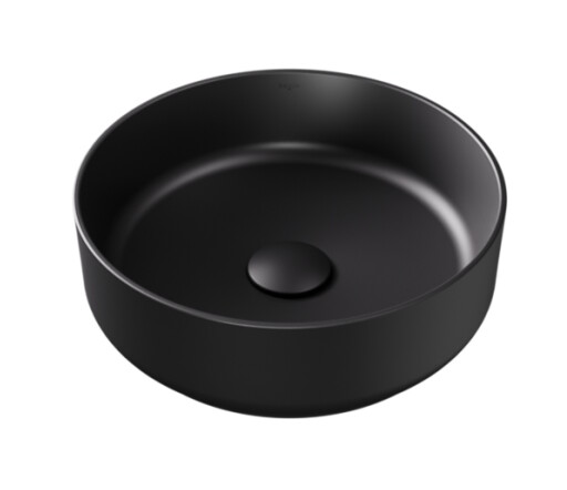 Lavoar tip bol Besco Clea Cera-Line d 34.5cm  fara orificiu baterie  fara preaplin  negru mat