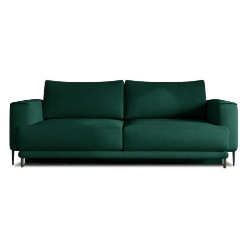 Canapea verde extensibilă/cu spațiu de depozitare cu tapițerie din catifea 260 cm Dalia – ELTAP
