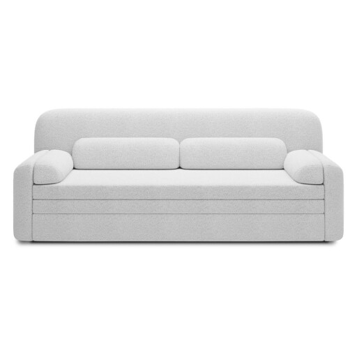 Canapea albă extensibilă/cu spațiu de depozitare cu tapițerie din țesătură bouclé 236 cm Elioss – ELTAP