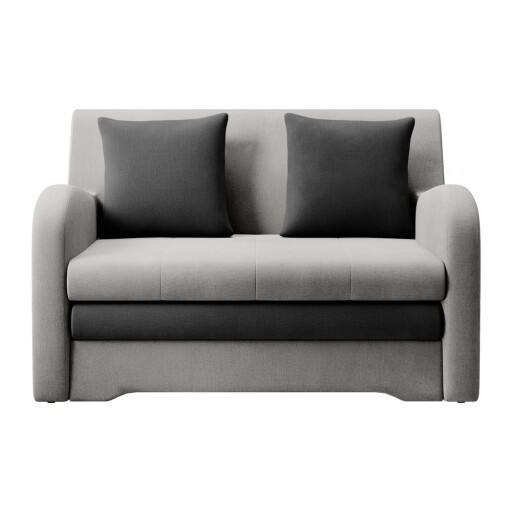 Canapea gri deschis/gri antracit extensibilă cu tapițerie din catifea 130 cm Ario – ELTAP