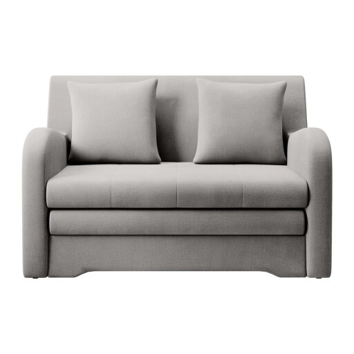 Canapea gri deschis extensibilă cu tapițerie din catifea 130 cm Ario – ELTAP