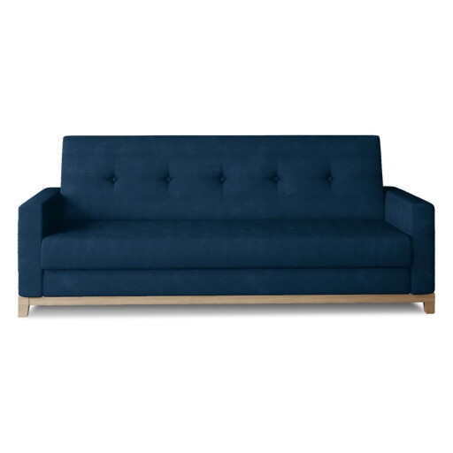 Canapea albastră extensibilă/cu spațiu de depozitare cu tapițerie din catifea 216 cm Selene – ELTAP