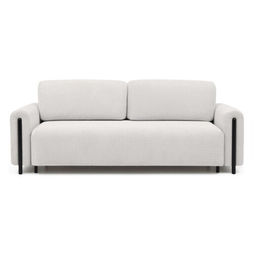 Canapea crem extensibilă/cu spațiu de depozitare cu tapițerie din țesătură bouclé 244 cm Arcadova – ELTAP