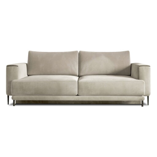 Canapea bej extensibilă/cu spațiu de depozitare cu tapițerie din catifea 260 cm Dalia – ELTAP