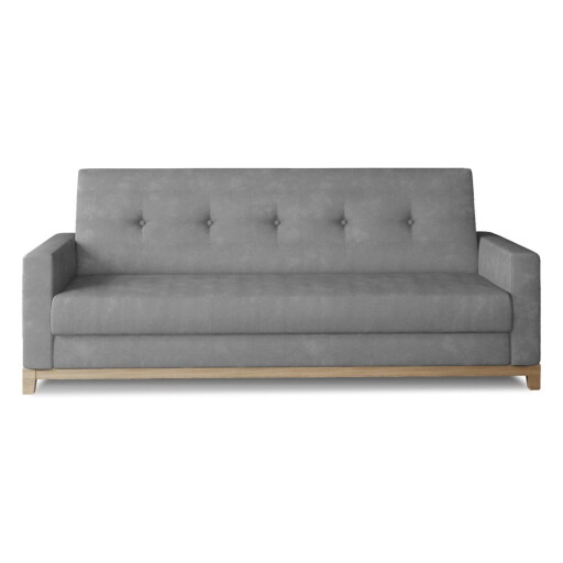 Canapea gri deschis extensibilă/cu spațiu de depozitare cu tapițerie din catifea 216 cm Selene – ELTAP