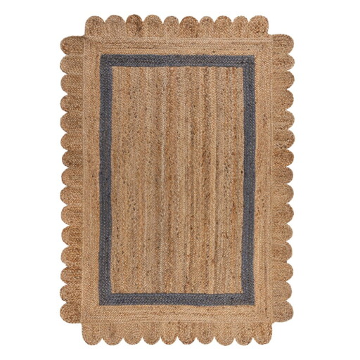 Covor gri/în culoare naturală țesut manual din iută 200x290 cm Grace Grey – Flair Rugs