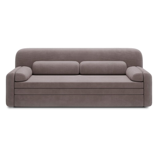 Canapea maro extensibilă/cu spațiu de depozitare cu tapițerie din catifea reiată 236 cm Elioss – ELTAP