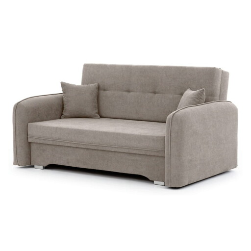 Canapea bej extensibilă/cu spațiu de depozitare cu tapițerie din chenille 155 cm Laine – ELTAP