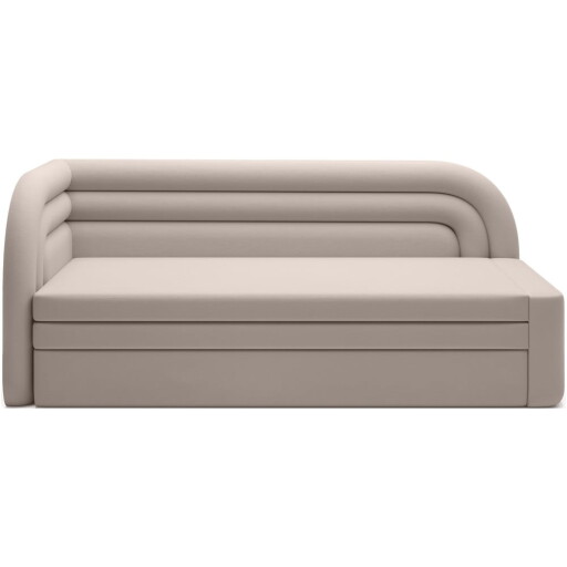 Canapea bej extensibilă/cu spațiu de depozitare cu tapițerie din catifea cu colț pe partea stângă 223 cm Fabillo – ELTAP