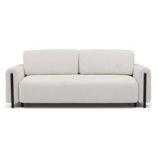 Canapea fildeș extensibilă/cu spațiu de depozitare cu tapițerie din țesătură bouclé 244 cm Arcadova – ELTAP